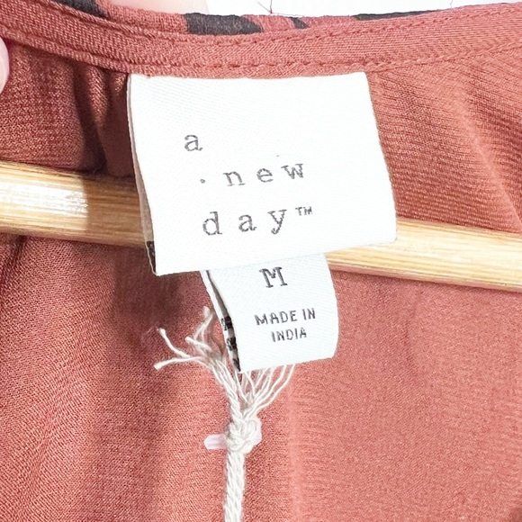 NWT A New Day Women's Ruched V Neck Long Sleeve Geometric Print Mini Dress - Picture 13 of 16